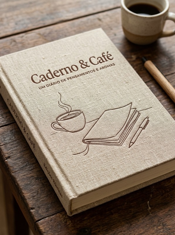 Capa do ebook Caderno & Café: Um Diário de Pensamentos e Aromas